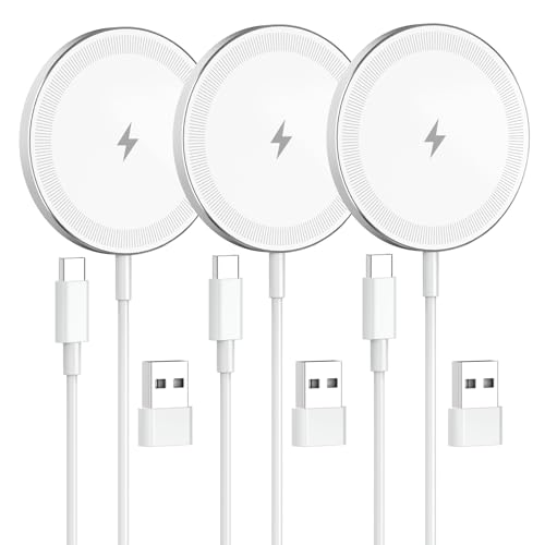 3-Pack 15W Magnetic Wireless Charger: Qi2 Fast Charging Pad for iPhone Air 17 16 15 14 13 12 Pro...