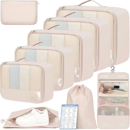 BAGAIL 9 Set Packing Cubes Luggage Packing Organizers for Travel Accessories