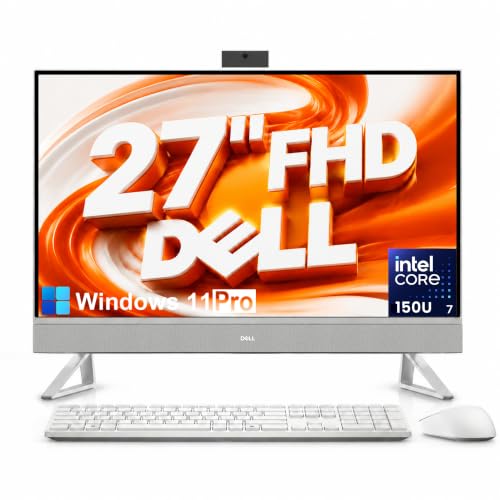 Image of Dell 27 inch All in One Desktop Computer, 64GB RAM, 2TB SSD, for Home Office | 27 inch FHD IPS Display | Intel 10-Core 7 150U | 1080P Camera | Wi-Fi 6E | Wired keyboard mouse | Windows 11 Pro