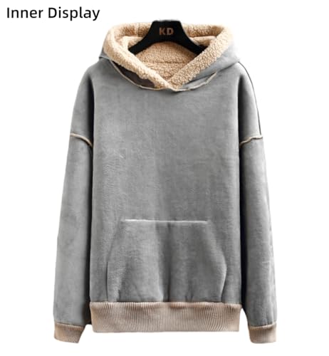 OrdaLi Mens Fuzzy Sherpa Fleece Hoodies Pullover Long Sleeve Oversized Fluffy Sweatshirt Fashion Winter4