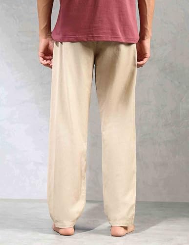Image of U.S. POLO ASSN. Mens OELP8 Relaxed Fit Cotton Linen Lounge Pants