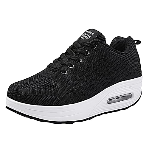 AIchenYW Zapatillas de deporte al aire libre, gimnasio, cómodas, ligeras, bajas, transpirables, informales, ligeras, para mujer, fitness, zapatillas deportivas cómodas, Negro , 40 EU