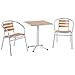 Outsunny Set Tavolo e Sedie da Giardino ed Esterno 3 Pezzi in Alluminio con Finitura Effetto Legno