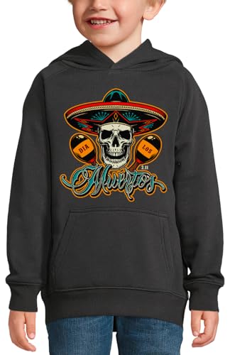 Sweat capuche Dia de los Muertos enfant pull sombrero maracas