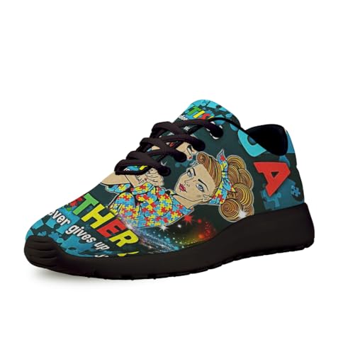 Autism Mom Never Gives Up Shoes for Women Men Trail Running Casual Fashion Sneakers Slip-on Tennis Shoes