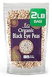 Jiva Organics Organic Black Eye Peas 2 Pound Bag - Cowpeas, Non-GMO, Natural