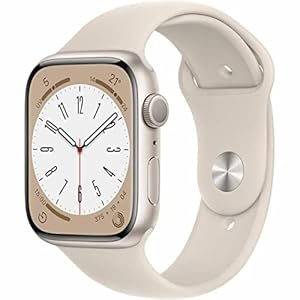 Apple Watch Series 8 (GPS, 45mm) Caja de Aluminio en Blanco Estrella con Correa Deportiva Blanco Estrella, Estándar (Reacondicionado)