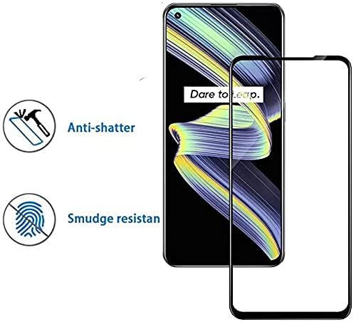 Image of Screen Protector for RealMe X7 Max 5G (Black) Tempered Glass Edge-to-Edge 6D Screen Guard With Installation Kit