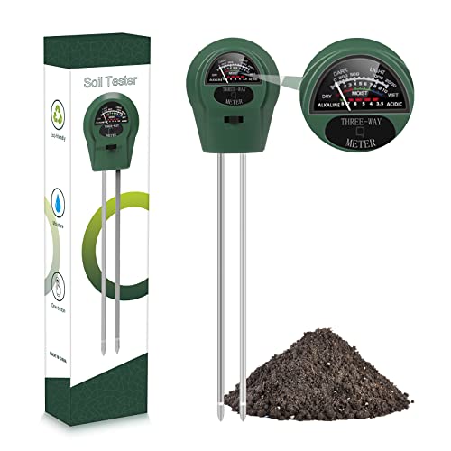 DEVENTORZ Moisture Meter 3 in 1 Soil Test Kit, Soil Moisture Meter,Soil PH Meter, Soil Hygrometer Sensor for Gardening, Farming, Indoor and Outdoor Plants, No Batteries Required