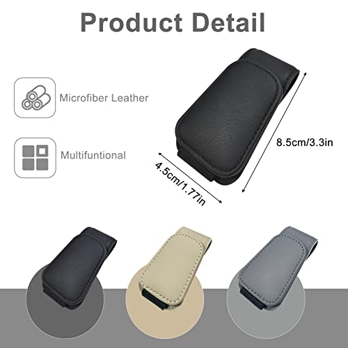 Sunglass Holder for Car Visor - 2 Pack Magnetic Car Glasses Holder Clip, Leather Eyeglass Holder for Car, Universal Vehicle Sunglasses Hanger Eyeglasses Mount, Black - Image 7