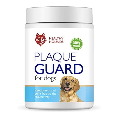 Healthy Hounds Plaque & Tartar Remover Plaque Off Powder for Dogs Teeth- 100% Natural Teeth Cleaning for Dogs | Dog Dental Care - Bad Breath Freshner180g Cover