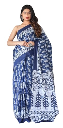 Sari en pur coton imprimé avec chemisier pour femme