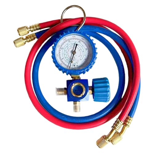Kit de cargador para frigorífico, multiusos, kit de distribución de CA, manguera de carga de CA con manómetro, kit de carga de refrigerante R134A, kit de carga eficaz de aire y CA