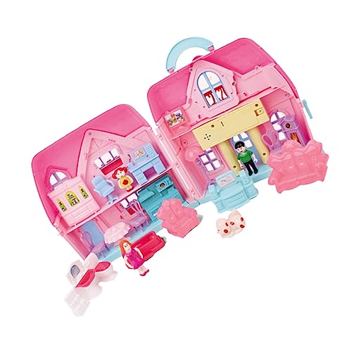 BESPORTBLE Portable Story Toy Plastic House Kit Mini Plastic Villa Mold Role Play Game Fantastic Birthday Present Random