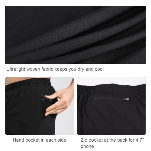 Image of baleaf Men's 5 inch Running Athletic Shorts with Liner /No Liner