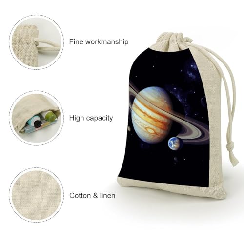 Pochettes cordon coton lin Planet Jupiter pour ne plus perdre vos petits objets - 4