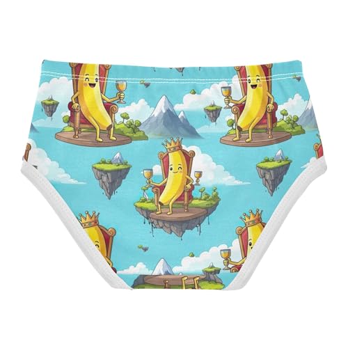 Cheerful Cartoon Banana Crown Toddler Girls Underwear 2t Cotton Panties for Girl Print Briefs Undies Kids2