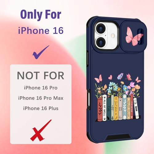 Image of Funermei for iPhone 16 Case - Women Girls Cute Phone Cover Girly Pretty Aesthetic Book Unique Design with Camera Cover Funda for Apple for iPhone 16
