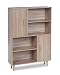 Produktbild ts-ideen Kommode Anrichte Sideboard Regal Highboard mit 2 Türen und 4 offenen Fächern in Sonoma Eiche 118 x 80 cm