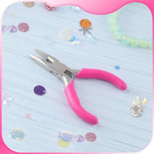 Image of 3 Inches Mini Long Nose Pliers for Jewelry Making with Wire Cutter Long Needle Nose Pliers Smooth Jaws Small Chain Nose Pliers Jewelry Making Supplies for Bending Small Object Gripping