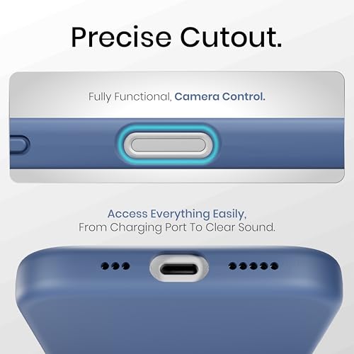 Image of CASEGEAR Silicone Snap Fit Back Cover Case Compatible with iPhone 17 | 8 Feet Drop Protection | Compatible with MagSafe | 360 Protection | Shockproof & Scratch Resistant | Space Blue