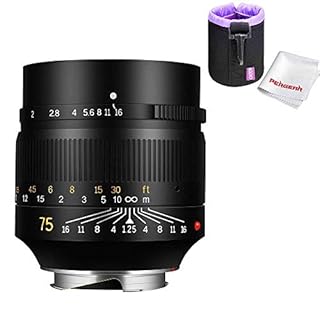 7artisans 75mm F1.25 カメラ交換レンズ ソナー光学設計 手動式固定レンズ Leica M-マウント Leica M240 M3 M6 M7 M8 M9 M9p M10対応 レンズ収納ポーチとPERGEARクロス同梱