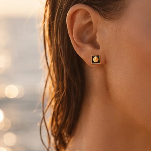 Image of Rubans Demi Fine Stainless Steel Stud Earrings Daily Gift for Women & Girls