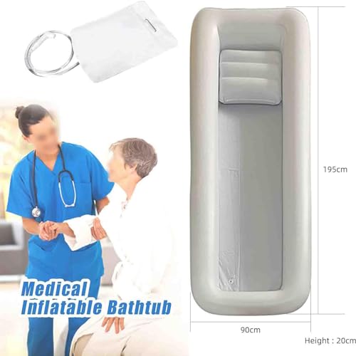 Vasca da bagno gonfiabile per doccia, ausilio per il bagno per anziani, disabili e pazienti costretti a letto, portatile, facile da usare per la cura della casa