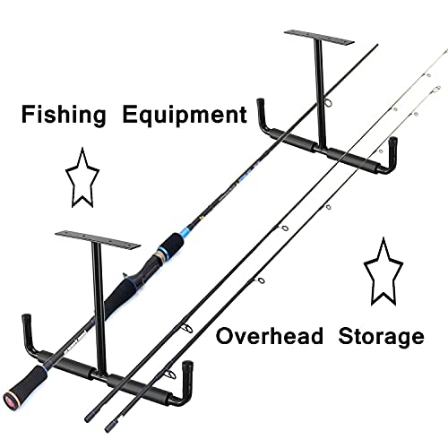 Hosko Overhead Garage Storage Hooks Rack Ceiling Mounted, Heavy Duty Utility Hooks Ladder Hangers For Pipe thumb #5