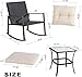 Walsunny 3 Pieces Patio Set Outdoor Wicker Patio Furniture Sets Modern Rocking Bistro Set Rattan Chair Conversation Sets with Coffee Table (Beige)
