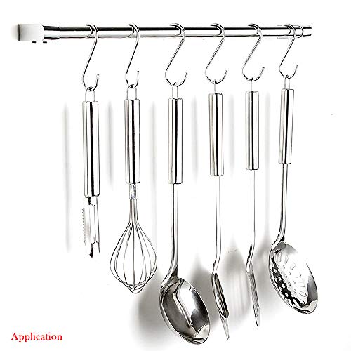 Image of YourGift 20 Pack Flat S Hooks Stainless Steel 3 inches S Shaped Hanging Hooks for Kitchen, Bathroom, Bedroom and Office (Medium)