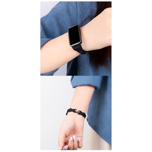 Trendy Silicone Watch Straps Decorative Chain Link Designed Breathable Wristband For Band 8/9/10 Bracelets Repair Watch Band2