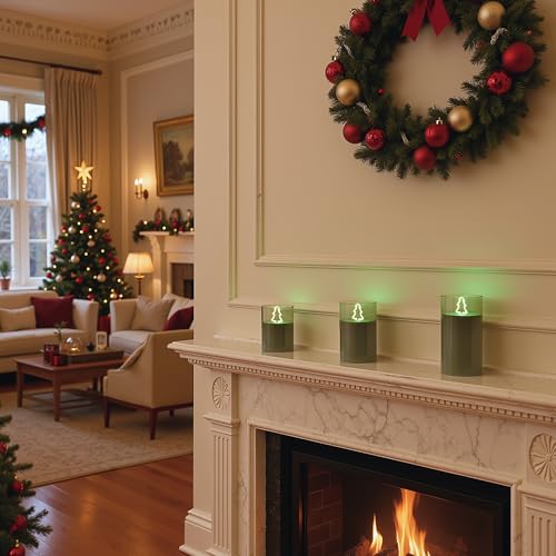 Image of L LOHAS LED Electronic Candle Night Lights with Remote | 3-Pack LED Flameless Candles, Battery Operated Flickering Night Light, 5 Brightness Levels & Timer, for Holiday Home Decor