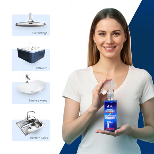 Image of JAL Luxe Clean Descaler Remover For Tough Lime Scale| Tap & Faucet Cleaner | Hardwater scale remover Bathwares & Kitchen Sinks | Restores Shine Within Seconds | Multipurpose Descaler Spray (200 ML)