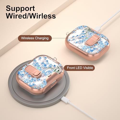 Image of for Apple AirPods Pro 3 Case 2025 with Safety Lock & Foldable Phone Stand | Double Drop Protection,Two-Piece Design, Airpod Pro 3 Case with Keychain & Cleaner Kit, Support Wireless Charging, Blue