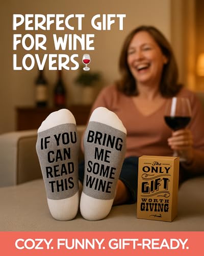 Funny Wine Socks for Women - Wine Gift for Women and Men. Soft Cotton Material for All-Day Comfort - Ideal for Birthdays, Holiday Presents, Party Favors