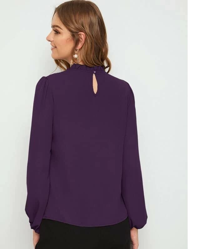 Image of FNOCKS Women's Plain Round Neck Long Sleeve Slip On Cotton Top
