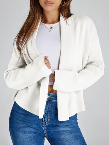 Saodimallsu Womens Cropped Cardigan Open Front Shawl 2025 Fall Trendy Long Sleeve Sweater Jacket2