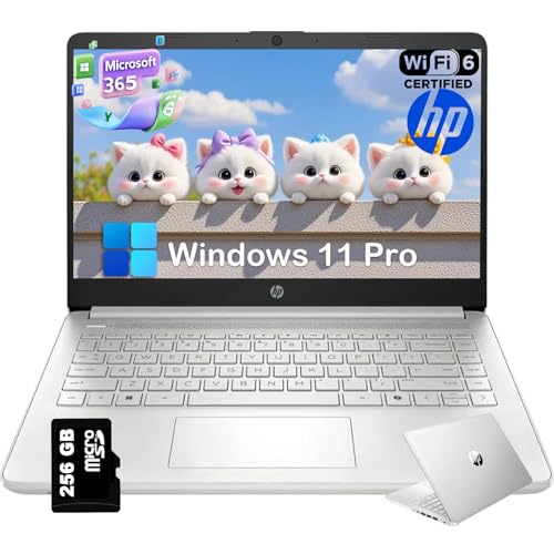 HP 2025 New Everyday Laptop Computer for Student & Business - AI-Powered 1-Y Office 365 • Intel Quad-Core CPU • Ultra-Light • 16G RAM • 384G Storage (128G UFS+256G SD Card) • 14