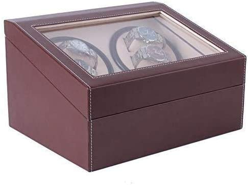Expositor Automático para 4+6 Relojes, con Almacenamiento De Cuero, Pintura De Piano, Negro Brillante, De Lujo, con Motor Silencioso Y Rotación De Relojes.