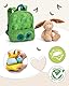 NICI Kinderrucksack 21x26cm grün mit flauschigem Kuscheltier Hase 25cm - Kita Rucksack ab 3 Jahren, Kindergartenrucksack für Jungs und Mädchen - 61743