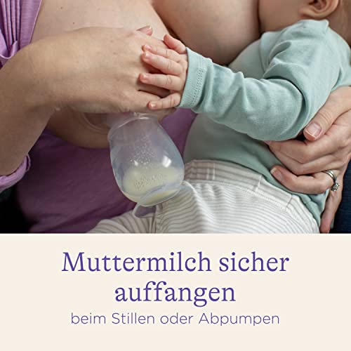 Lansinoh Silikon Milchpumpe & Muttermilchauffänger - angenehmes & extrem weiches Silikon - rettet jeden Tropfen Muttermilch - Alternative zu Milchauffangschalen, 1 Stück (1er Pack)