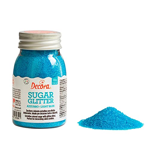 Decora 9262102 Paquete de 100 g Azúcar Glitter Azul