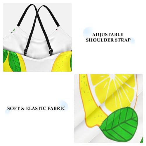 One Piece Swimsuit Toddler, Summer Beach Swimsuit Girls 3-10 Y, Bright Yellow Lemons White3