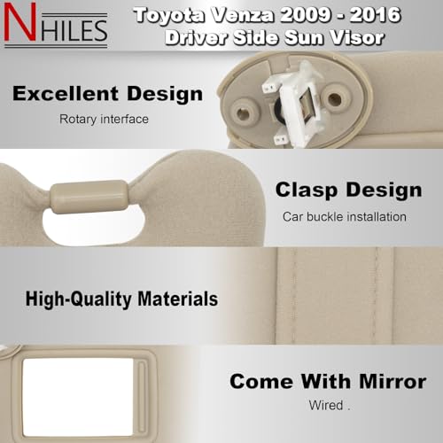 Driver Side Visor for Toyota Venza