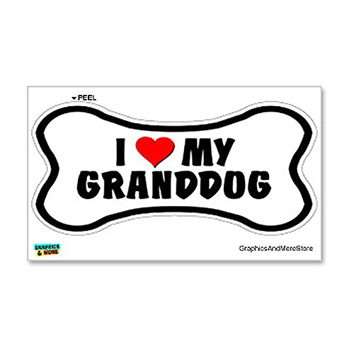 GRAPHICS & MORE Love My Granddog Dog Bone - Window Bumper Locker Sticker