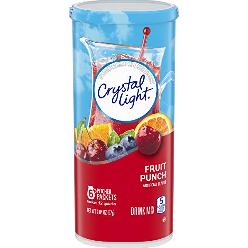 Crystal Light Fruit Punch Powdered Drink Mix, Caffeine Free, 2.04 oz Can