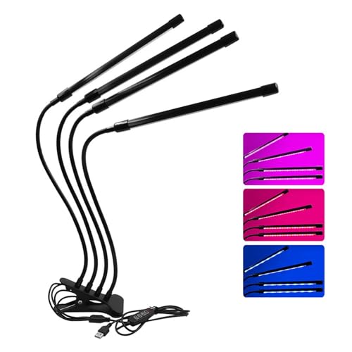 Spacnana Luz de Planta USB de Espectro Completo con Atenuación de 9 Engranajes y Sincronización Lámpara de Cultivo Ajustable para Plantas de Interior Suculentas y Plántulas, Opciones de 10W-50W