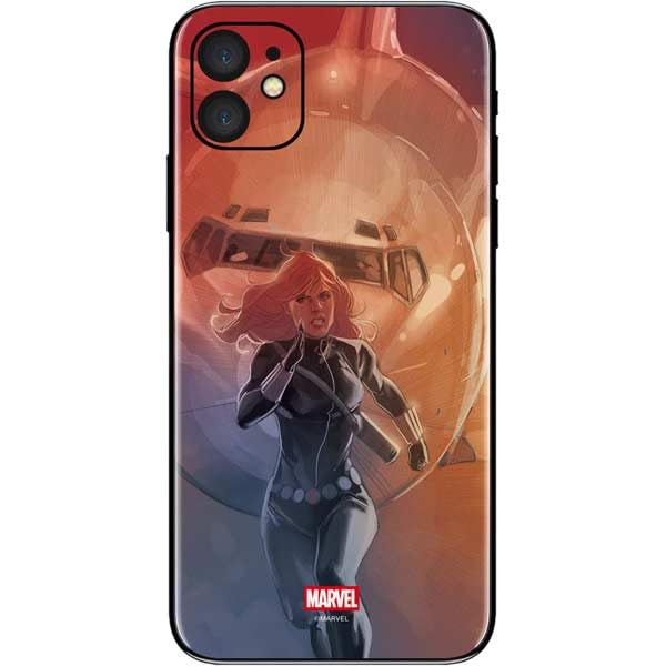 Skinit Decal Phone Skin Compatible with iPhone 11 - Officially Licensed Marvel Black Widow Running Design
