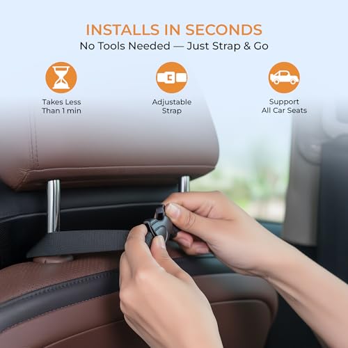 Image of CareFoam Memory Foam Car Neck Pillow for Driving Comfort - Ergonomic Headrest Cushion for Neck & Spine Support - Adjustable Strap, Breathable Washable Cover, Ideal for Long Drives | Black Velvet